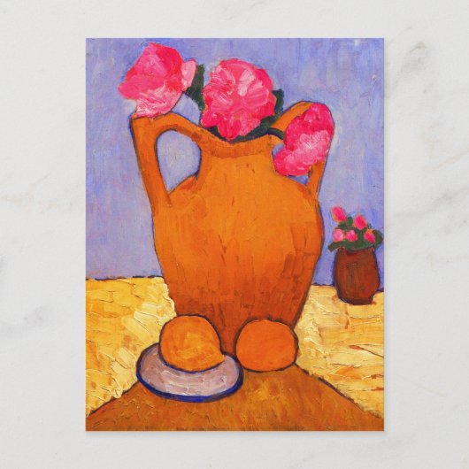 Carte Postale jar, peonies et oranges by Modersohn (Devant)