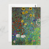 Carte Postale Jardin agricole avec tournesols | Gustav Klimt | P (Devant / Derrière)