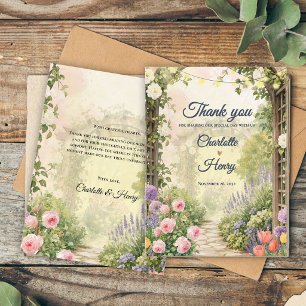 Carte Postale Jardin Anglais Floral Arbor Mariage Remerciements