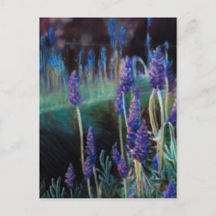 Carte Postale Jardin au bord de l'étang au crépuscule