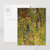 Carte Postale Jardin avec crucifix par Gustav Klimt (Devant / Derrière)