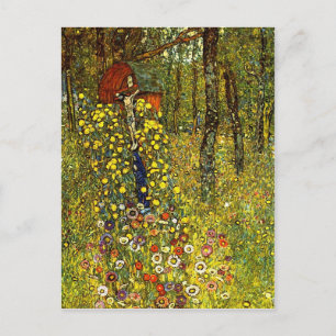 Carte Postale Jardin avec crucifix par Gustav Klimt