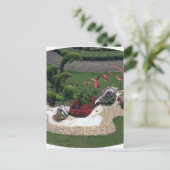 Carte Postale Jardin avec dauphins (Debout devant)