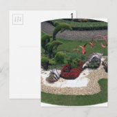 Carte Postale Jardin avec dauphins (Devant / Derrière)