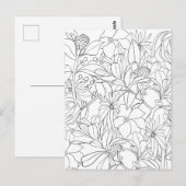 Carte Postale Jardin blanc noir floral (Devant / Derrière)