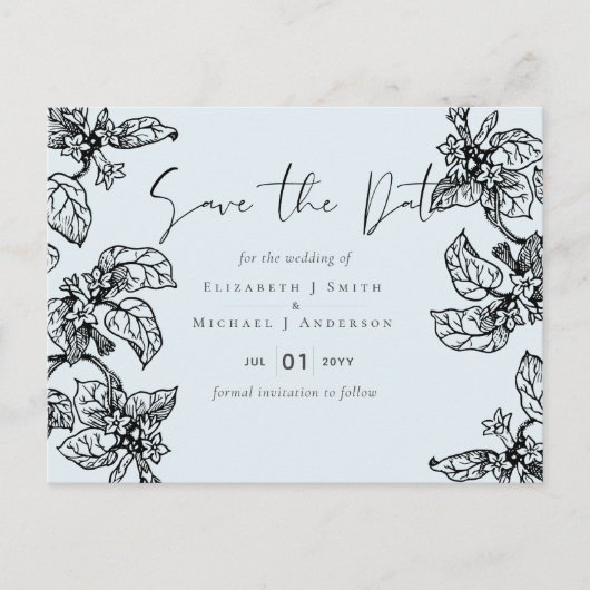 Carte Postale Jardin botanique Feuille Mariage budgétaire (Devant)