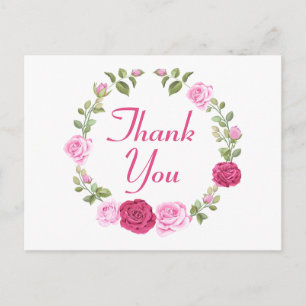 Carte Postale Jardin botanique rose Merci floral