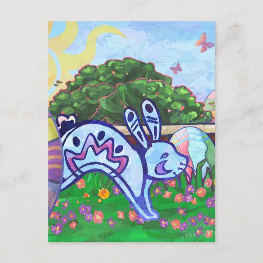 Carte postale jardin Bunny Pâques (Devant)