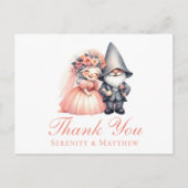 Carte Postale Jardin de bois Gnome Merci Mariage orange (Devant)