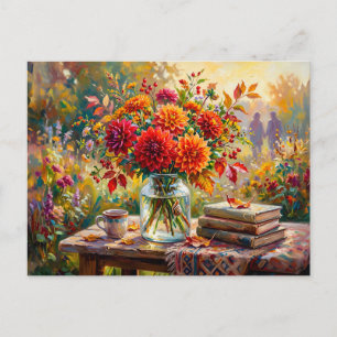 Carte Postale Jardin de café aux dahlias Book