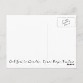Carte Postale Jardin de Californie (Dos)