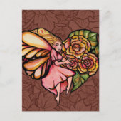 Carte Postale Jardin de Fée Fleur Cœur Fleurs Fées (Devant)