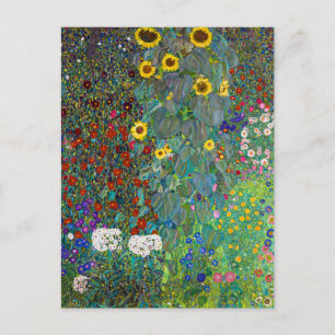 Carte Postale Jardin de ferme avec tournesols Gustav Klimt P