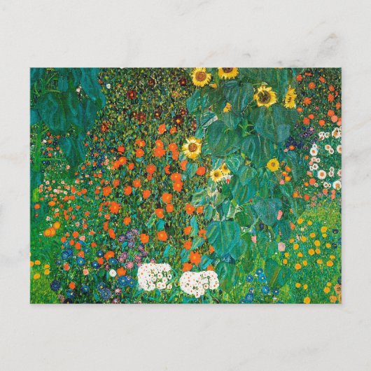 Carte Postale Jardin de ferme avec tournesols par Gustav Klimt 1 (Devant)