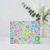 Carte Postale Jardin de fleurs abstrait rose (Debout devant)