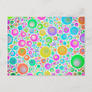 Carte Postale Jardin de fleurs abstrait rose