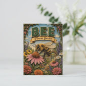Carte Postale Jardin de fleurs d'abeilles POPCUT (Debout devant)