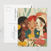 Carte Postale Jardin de fleurs féminines  (Devant / Derrière)