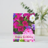 Carte Postale jardin de fleurs heureux anniversaire (Debout devant)