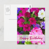 Carte Postale jardin de fleurs heureux anniversaire (Devant / Derrière)