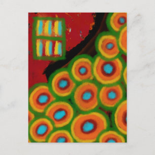 Carte Postale Jardin de fleurs, peinture numérique abstraite