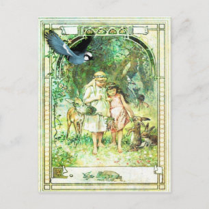 Carte Postale Jardin de Jour vintage