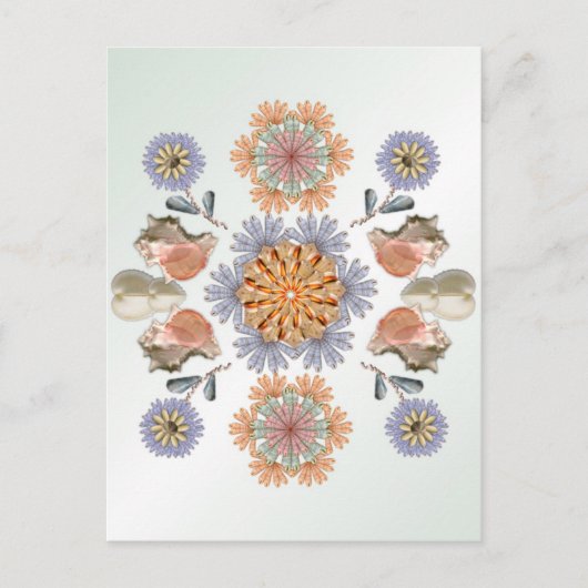 Carte Postale Jardin de la sirène Design d'art unique Shell (Devant)