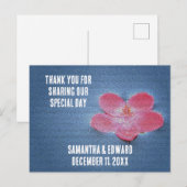 Carte Postale Jardin de mariage Fleur rose Fleur Merci (Devant / Derrière)