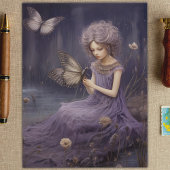 Carte Postale Jardin de murmures de la fée violette, découpage