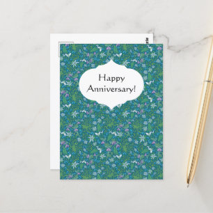 Carte Postale Jardin de printemps Fête des Mères Bleu pourpre bl