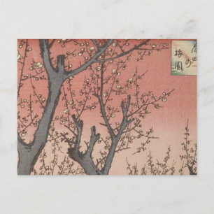 Carte Postale Jardin de prune fleuri d'arbre japonais