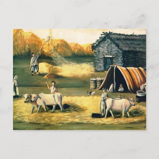 Carte Postale Jardin De Threshing. Soirée. par Niko Pirosmani (Devant)