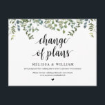 Carte Postale Jardin de verdure, Changement de plan, Reporté<br><div class="desc">C'est le jardin verdoyant d'été moderne,  en fonte noire,  invitation de mariage Rescheduled (Changement de plans) carte postale. C'est la façon parfaite et élégante de faire le faire-part reprogrammé à vos amis et votre famille.</div>