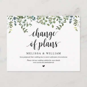 Carte Postale Jardin de verdure, Changement de plan, Reporté