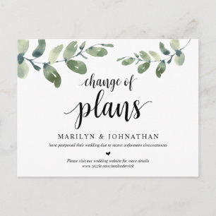 Carte Postale Jardin de verdure, Changement de plan, Reporté