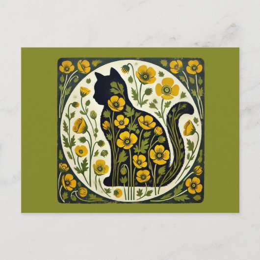 Carte Postale Jardin des chats noirs (Devant)