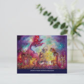 CARTE POSTALE JARDIN DES OMBRES PERDUES, DRAGON ROUGE VOL (Debout devant)