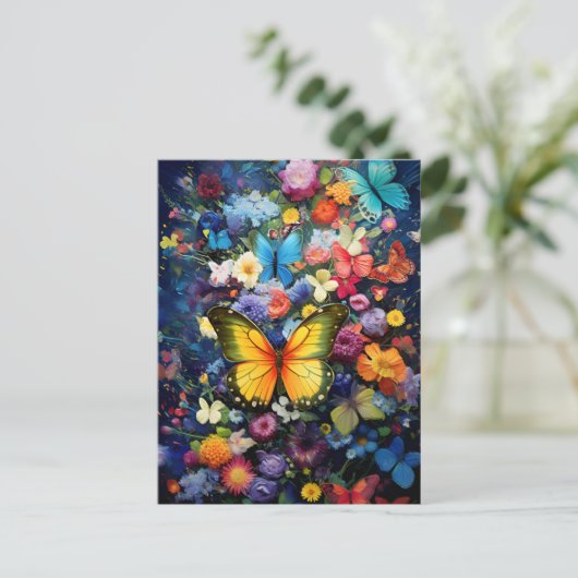 Carte Postale Jardin des papillons (Debout devant)