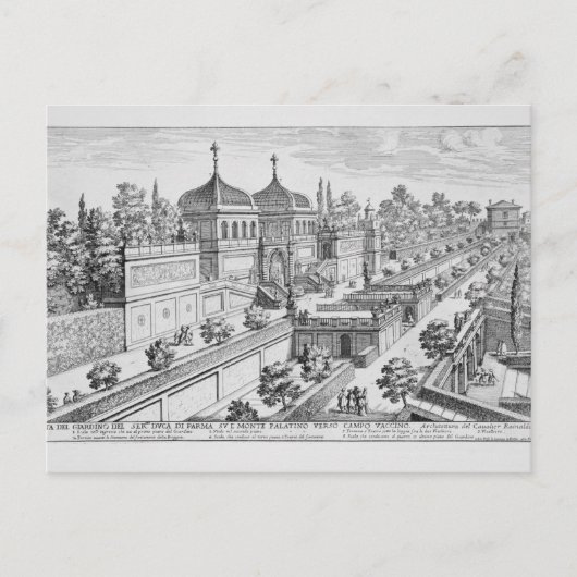 Carte Postale Jardin du duc de Parme sur la colline du Palatin, (Devant)