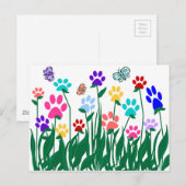 Carte Postale Jardin Empreinte de patte Production de masse (Devant / Derrière)