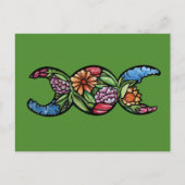Carte Postale Jardin en fleurs du symbole de la triple lune (Devant)