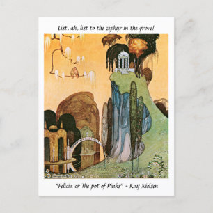 Carte Postale Jardin enchanté illustration vintage Kay Nielsen