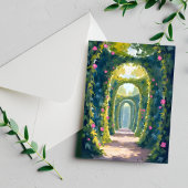 Carte Postale Jardin enchanté | Peinture d'arcades florales