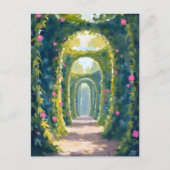 Carte Postale Jardin enchanté | Peinture d'arcades florales (Devant)