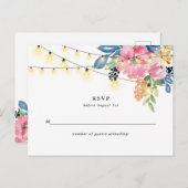 Carte Postale Jardin Fête, Fleurs et Lumières de scintillement R (Devant / Derrière)