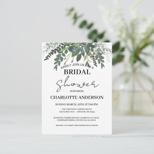 Carte Postale Jardin Feuillage Nature Verdure Shower de Mariée (Debout devant)