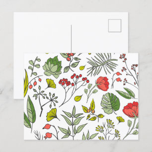 Carte Postale Jardin Fleur sauvage botanique