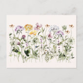 Carte Postale Jardin Fleur sauvage couleur aquarelle (Devant)