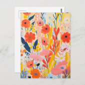 Carte Postale Jardin fleuri (Devant / Derrière)