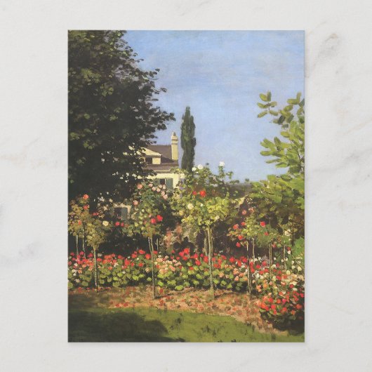 Carte Postale Jardin fleuri à Sainte Adresse par Claude Monet (Devant)